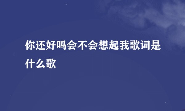 你还好吗会不会想起我歌词是什么歌