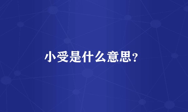 小受是什么意思？