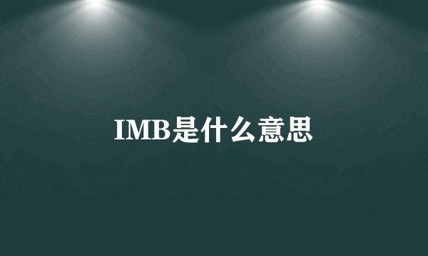 IMB是什么意思