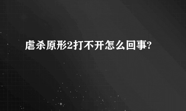 虐杀原形2打不开怎么回事?