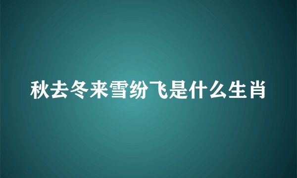 秋去冬来雪纷飞是什么生肖