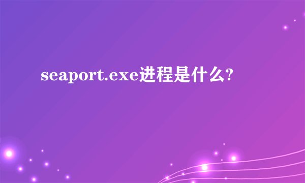 seaport.exe进程是什么?