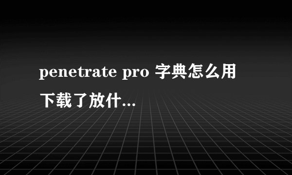 penetrate pro 字典怎么用 下载了放什么地方？