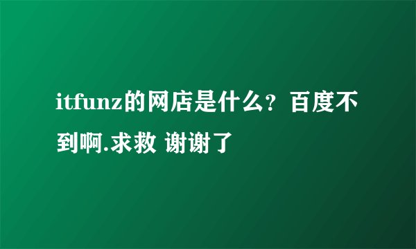 itfunz的网店是什么？百度不到啊.求救 谢谢了