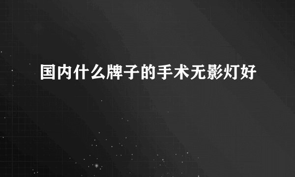 国内什么牌子的手术无影灯好