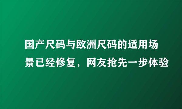 国产尺码与欧洲尺码的适用场景已经修复，网友抢先一步体验