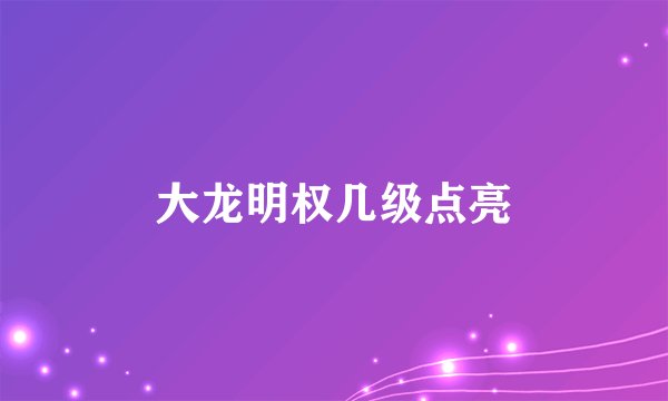 大龙明权几级点亮