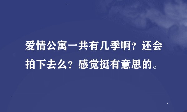 爱情公寓一共有几季啊？还会拍下去么？感觉挺有意思的。