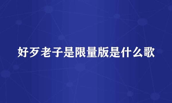 好歹老子是限量版是什么歌