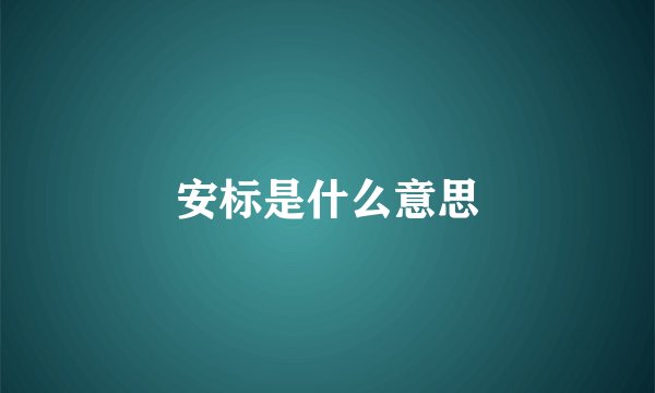 安标是什么意思