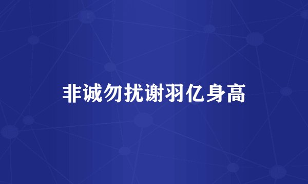 非诚勿扰谢羽亿身高