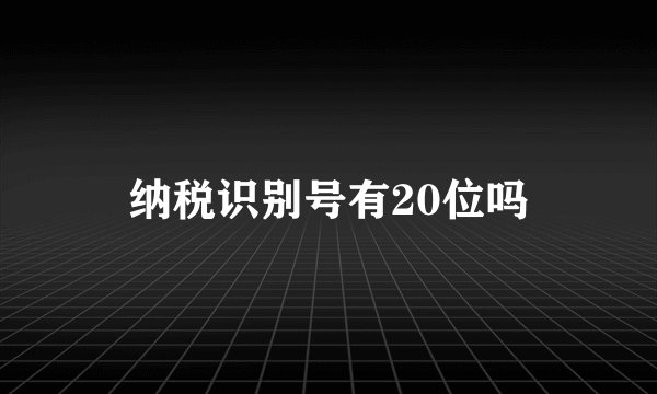 纳税识别号有20位吗