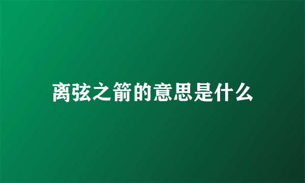 离弦之箭的意思是什么