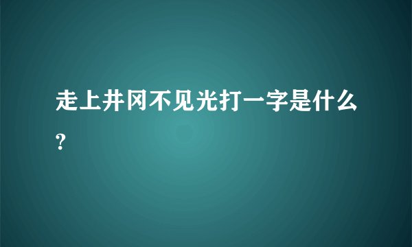 走上井冈不见光打一字是什么?