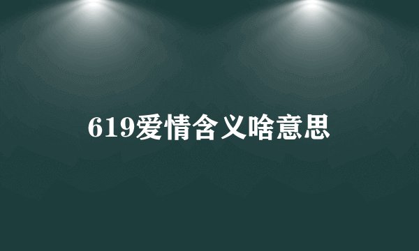 619爱情含义啥意思