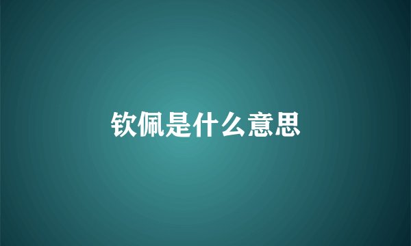 钦佩是什么意思