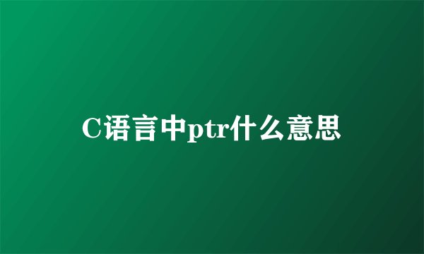 C语言中ptr什么意思