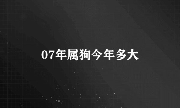 07年属狗今年多大