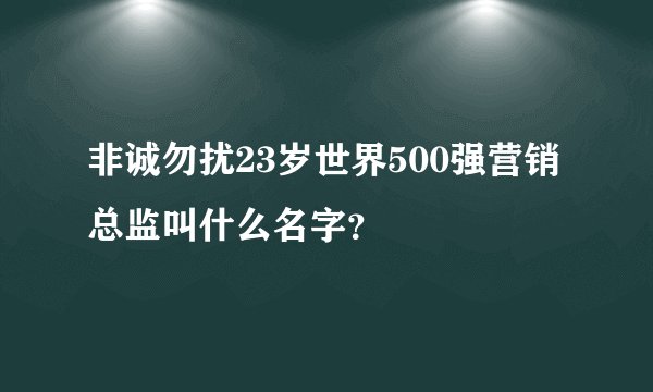 非诚勿扰23岁世界500强营销总监叫什么名字？