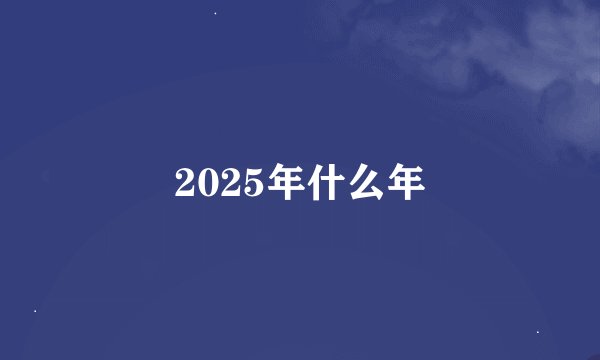 2025年什么年
