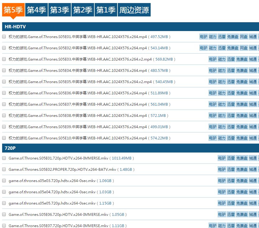 求美剧权力的游戏第四季百度云