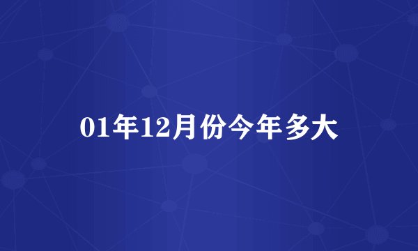 01年12月份今年多大
