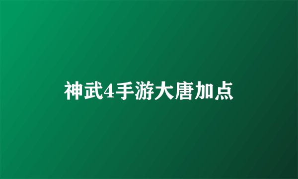 神武4手游大唐加点