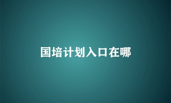 国培计划入口在哪