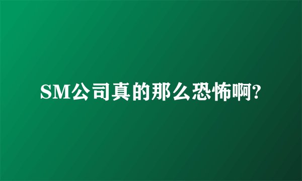 SM公司真的那么恐怖啊?