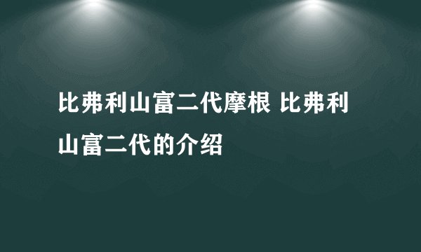 比弗利山富二代摩根 比弗利山富二代的介绍