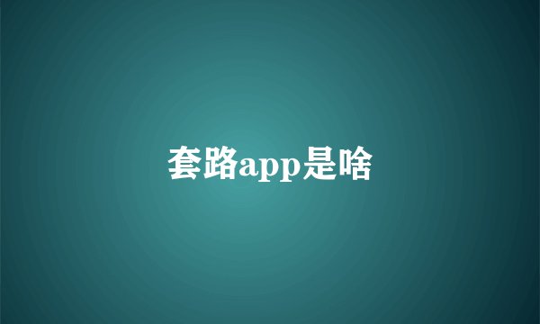 套路app是啥