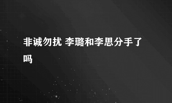 非诚勿扰 李璐和李思分手了吗