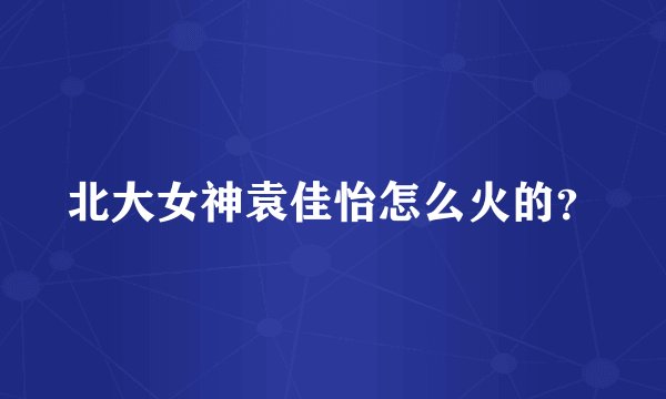 北大女神袁佳怡怎么火的？