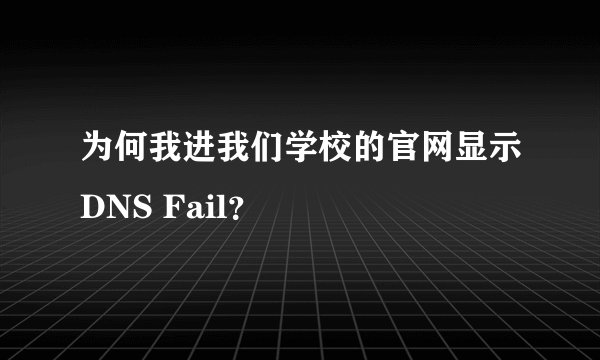 为何我进我们学校的官网显示DNS Fail？
