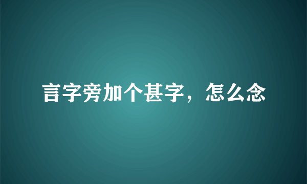 言字旁加个甚字，怎么念