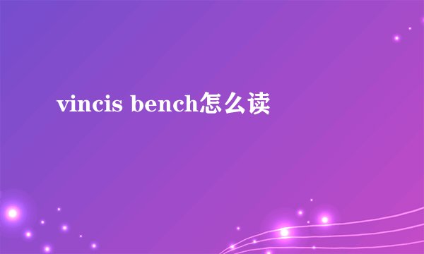 vincis bench怎么读