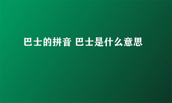 巴士的拼音 巴士是什么意思