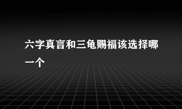 六字真言和三龟赐福该选择哪一个