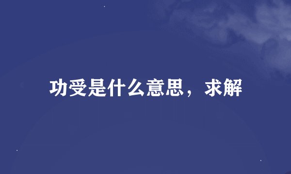 功受是什么意思，求解