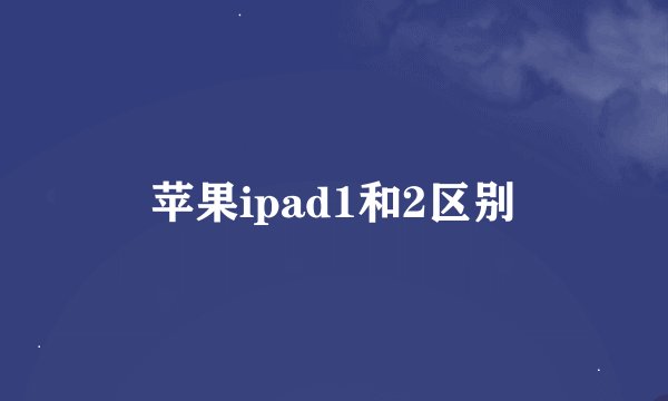 苹果ipad1和2区别