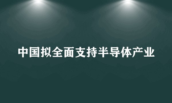 中国拟全面支持半导体产业