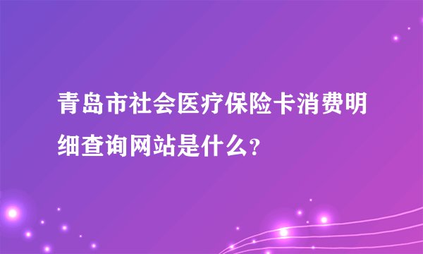 青岛市社会医疗保险卡消费明细查询网站是什么？