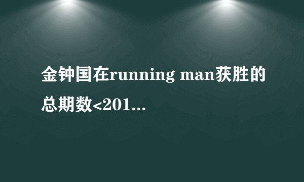 金钟国在running man获胜的总期数<2010-2015>