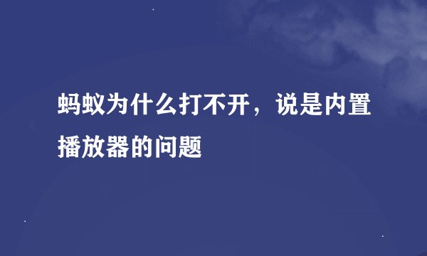 蚂蚁为什么打不开，说是内置播放器的问题