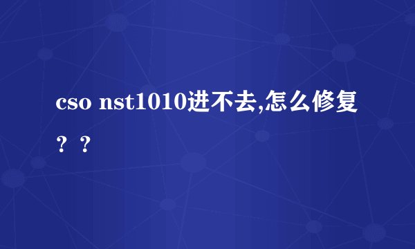 cso nst1010进不去,怎么修复？？
