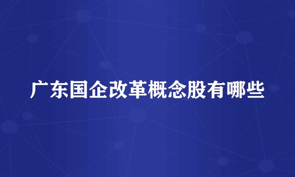 广东国企改革概念股有哪些