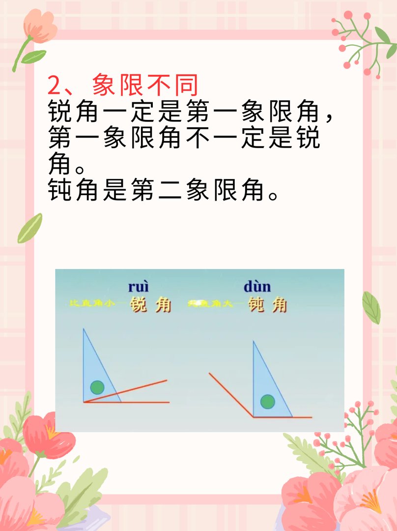 锐角和钝角的区别是什么？