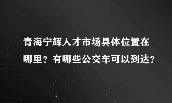青海宁辉人才市场具体位置在哪里？有哪些公交车可以到达？