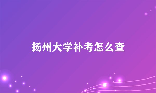 扬州大学补考怎么查