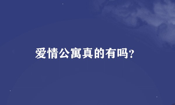 爱情公寓真的有吗？